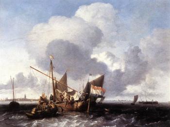 盧多爾夫 巴尅赫伊森 Ships on the Zuiderzee before the Fort of Naarden